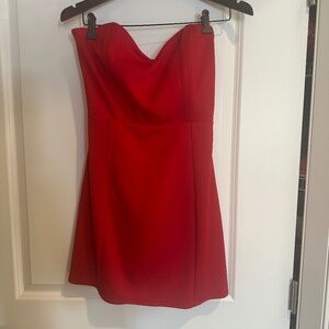 Red NBD strapless dress